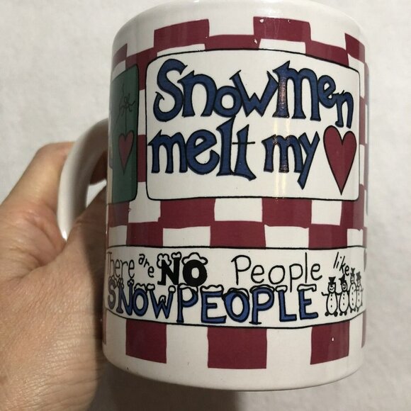 Westwater Alma Lynne Mug Snowman Snow Winter Holiday Christmas Ceramic Artist - Picture 3 of 8